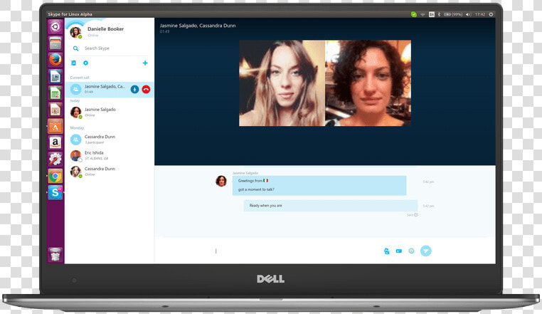 Skype Finally Arrives On Linux Again   Skype For Linux Screen  HD Png DownloadTransparent PNG