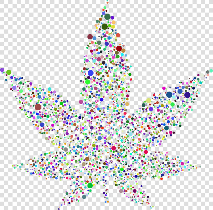 Circular Marijuana Leaf Ii Prismatic   Transparent Marijuana Christmas Clipart  HD Png DownloadTransparent PNG