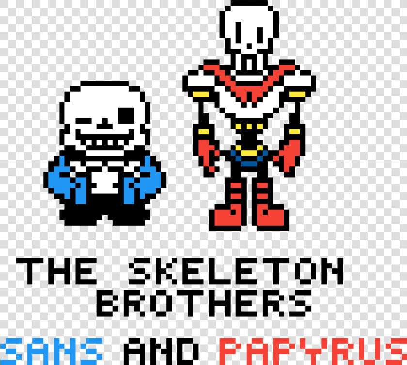 Brothers For Life Sans And Papyrus   Undertale Sans And Papyrus Pixel  HD Png DownloadTransparent PNG