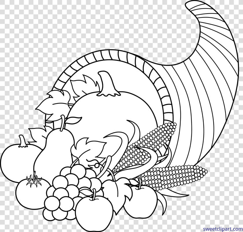 Thanksgiving Cornucopia Drawing Coloring Pages At Getdrawings   Horn Of Plenty Coloring Pages  HD Png DownloadTransparent PNG