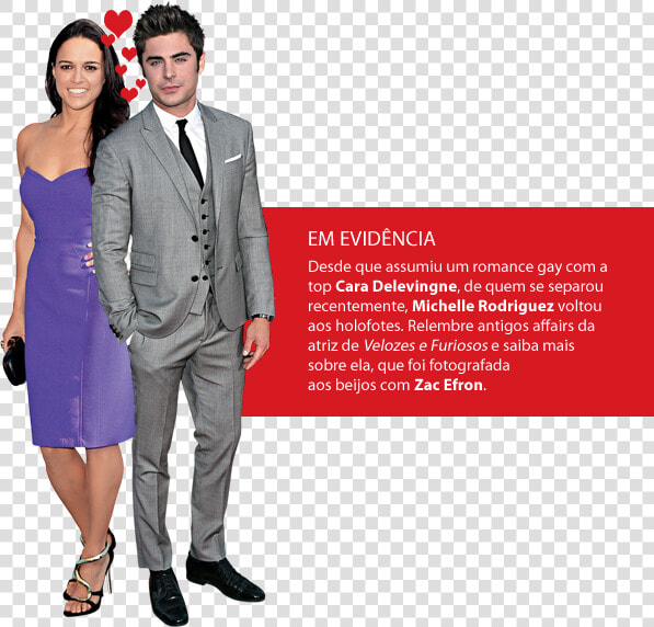 Michelle Rodriguez E Zac Efron   Formal Wear  HD Png DownloadTransparent PNG