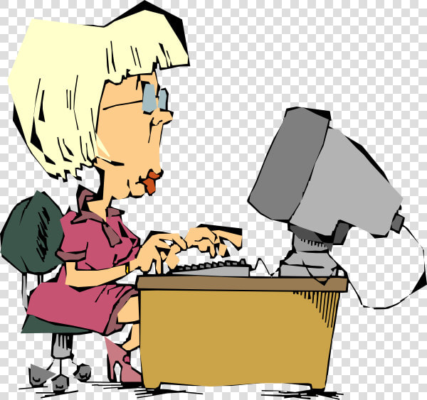 Free Vector Female Computer User Clip Art   Computer Clip Art  HD Png DownloadTransparent PNG