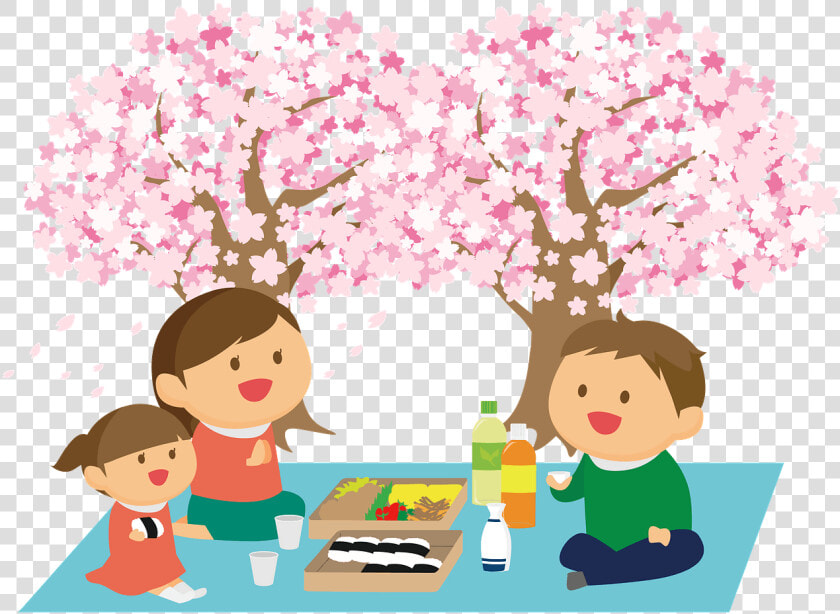 Cherry Blossom Viewing   Cherry Blossom Viewing Cartoon  HD Png DownloadTransparent PNG