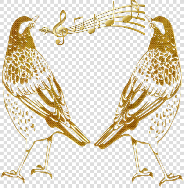 Birds Outline  Birds  Abstract Gold Embossed  Singing   Portable Network Graphics  HD Png DownloadTransparent PNG