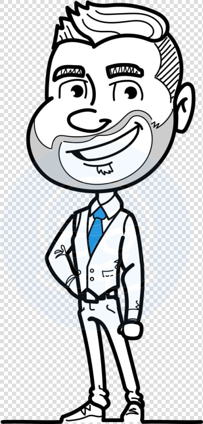 Flat Linear Man Cartoon Vector Character Aka Bob Beardman  HD Png DownloadTransparent PNG