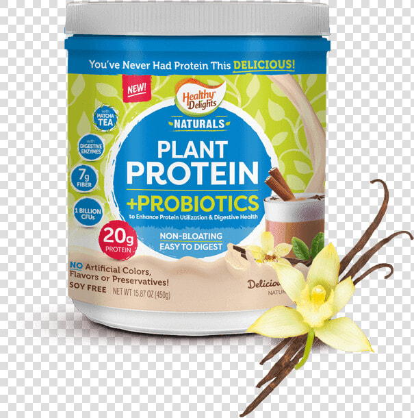 Vanilla Chai Plant Protein Probiotics   Healthy Delights Protein Powder  HD Png DownloadTransparent PNG