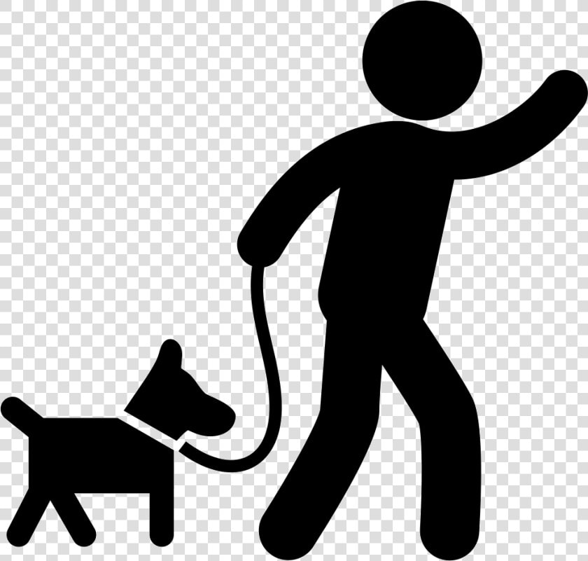 Man Carrying A Dog With A Belt To Walk   Dog Walk Icon  HD Png DownloadTransparent PNG