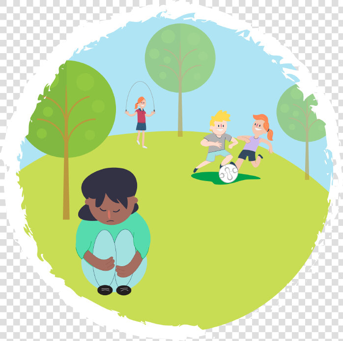 Girl Sitting Down Looking Sad While Other Kids Play   Child Alone Clipart  HD Png DownloadTransparent PNG