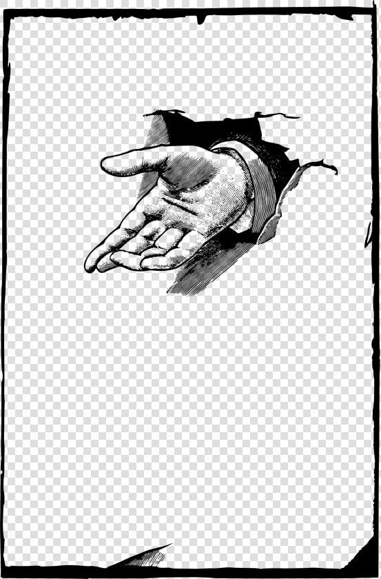 Hand Punching Through Page   Clip Art  HD Png DownloadTransparent PNG