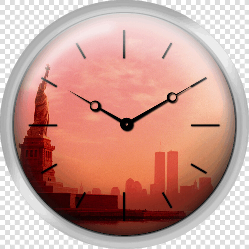 Usa New York City Statue Of Liberty City Skyline Toned   Texture Clock Png  Transparent PngTransparent PNG