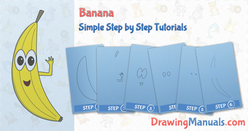 How To Draw Cartoon Banana  Kids  Toddlers  Easy Step   Saba Banana  HD Png DownloadTransparent PNG