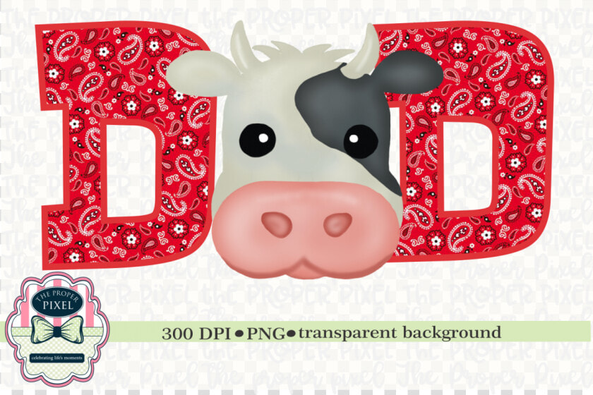 Watercolor Dad Cow Birthday Two  Black Cow Example   Printable Red Truck With Christmas Tree  HD Png DownloadTransparent PNG