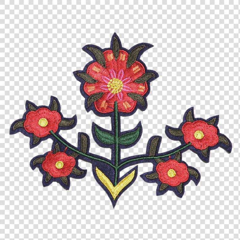 Symmetrical Flower Pattern Embroidery Patch   Artificial Flower  HD Png DownloadTransparent PNG