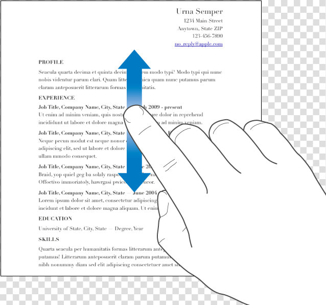 A Finger Swiping Up And Down In A Document   Brochure  HD Png DownloadTransparent PNG