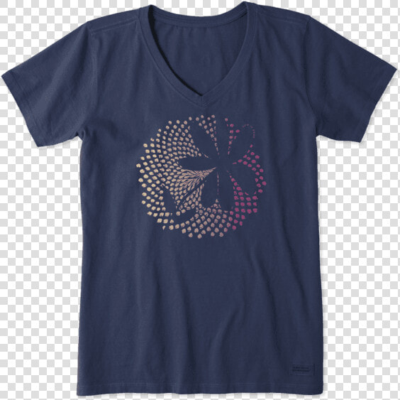 Women S Fibonacci Flower Crusher Vee   Life Is Good Shirt Dog  HD Png DownloadTransparent PNG