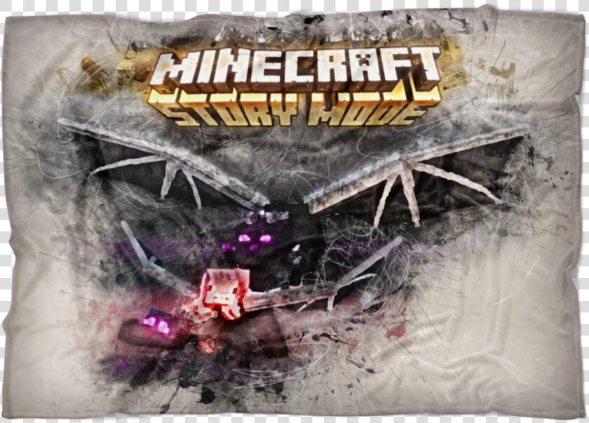 Minecraft Fleece Blanket Ender Dragon Grunge Grey Blanket   Minecraft  HD Png DownloadTransparent PNG