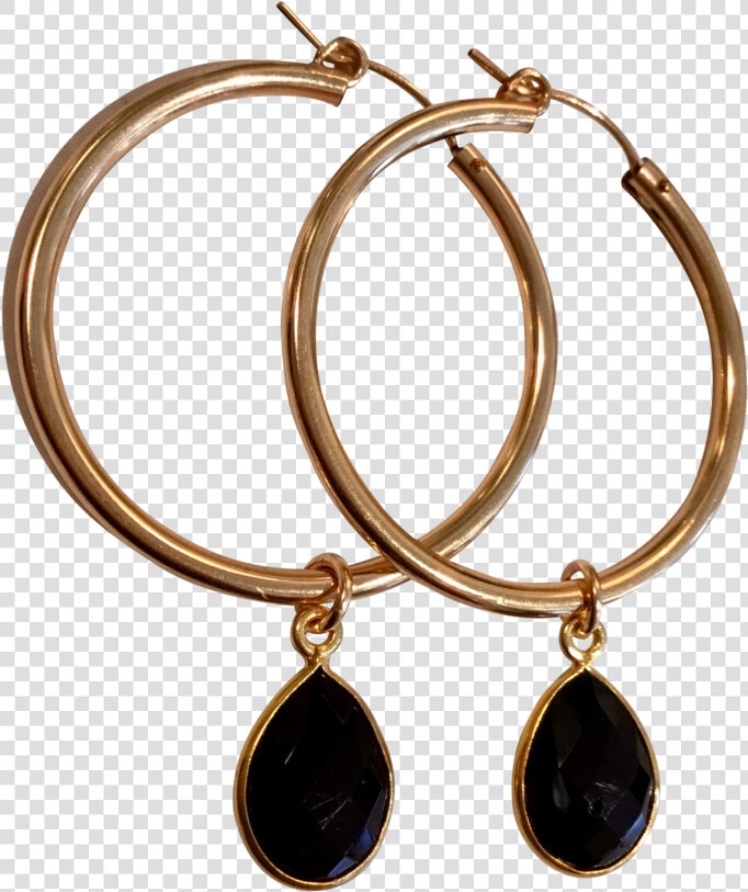 Black Onyx And Gold Hoop Earrings V   Bangle  HD Png DownloadTransparent PNG