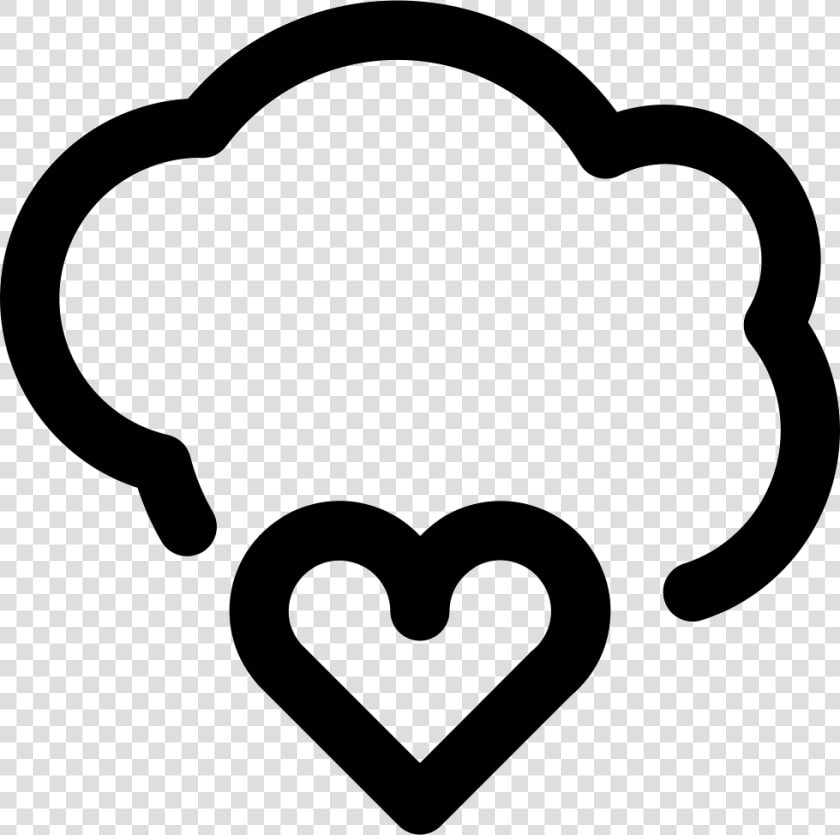 Heart On Cloud Comments   Thought Icon  HD Png DownloadTransparent PNG