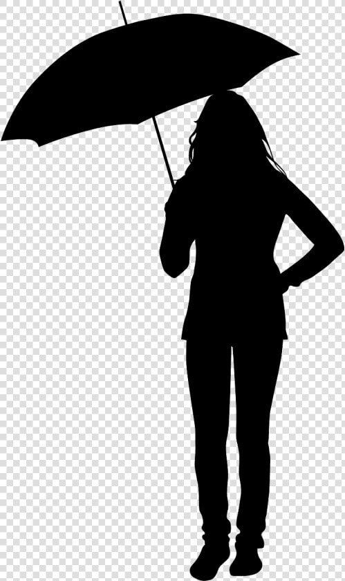 Silueta De Una Mujer Bajo La Lluvia  HD Png DownloadTransparent PNG