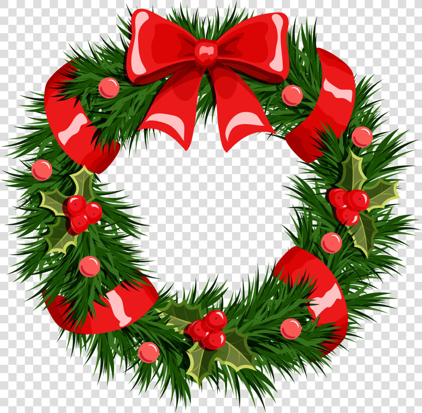 Wreath Christmas Garland Clip Art   Christmas Wreath No Background  HD Png DownloadTransparent PNG