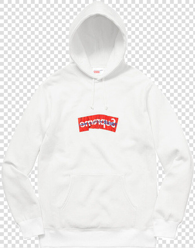 White Cdg Supreme Hoodie  HD Png DownloadTransparent PNG