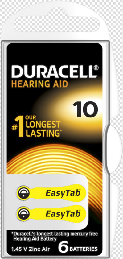 Duracell Hearing Type Batteries   Duracell 10  HD Png DownloadTransparent PNG