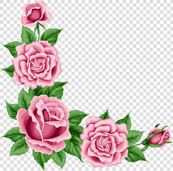 Transparent Flower Border Png   Rose Corner Border Designs  Png DownloadTransparent PNG