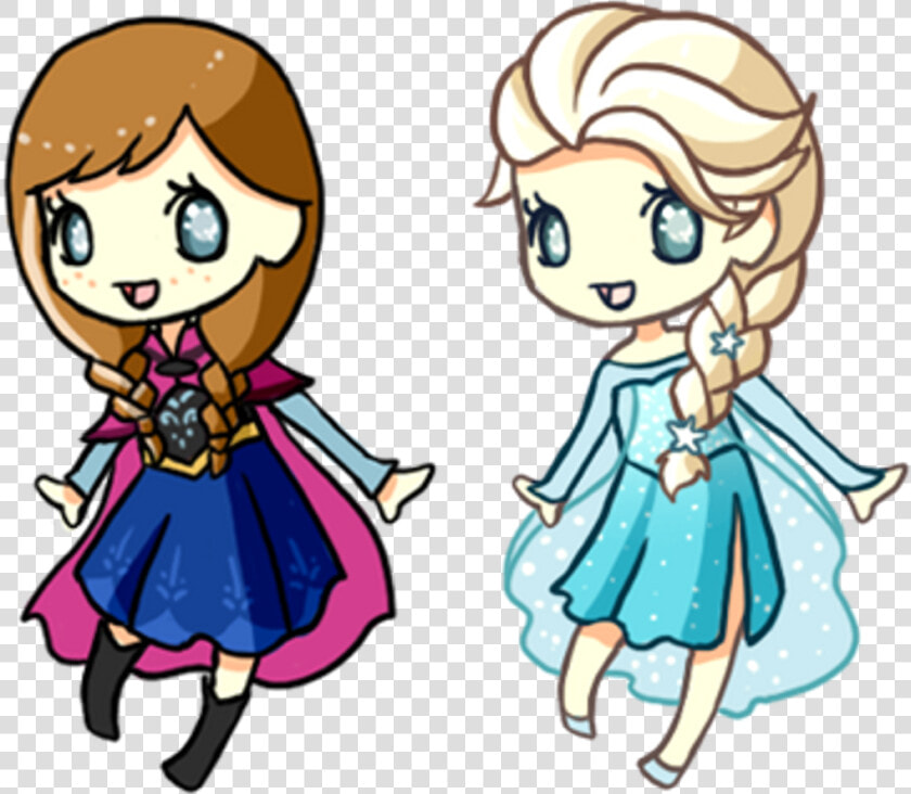 Elsa And Anna Kawaii Girls Sweet Frozen   Kawaii Frozen Clipart  HD Png DownloadTransparent PNG