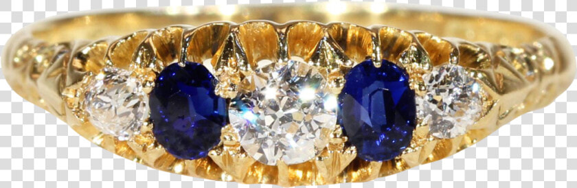 Antique Sapphire Diamond Gold Ring Hallmarked   Sapphire And Diamond Gold Ring Antique  HD Png DownloadTransparent PNG