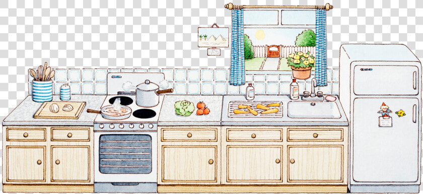 Free Png Cupboard   Kitchen For Cartoon House  Transparent PngTransparent PNG