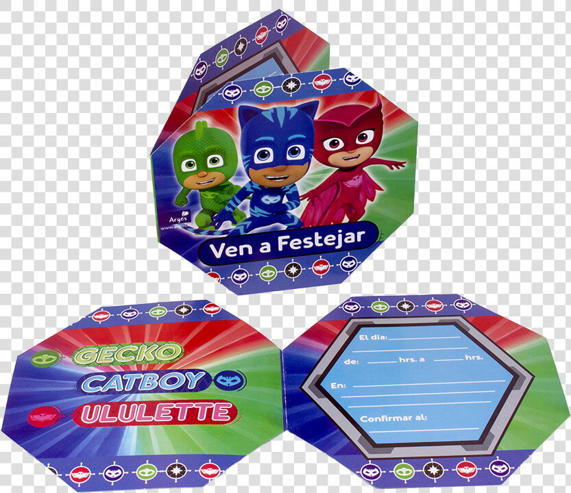 Tarjeta Invitación Pj Mask 6 Unidades Argos   Pj Mask Invitación De Cumpleaños  HD Png DownloadTransparent PNG