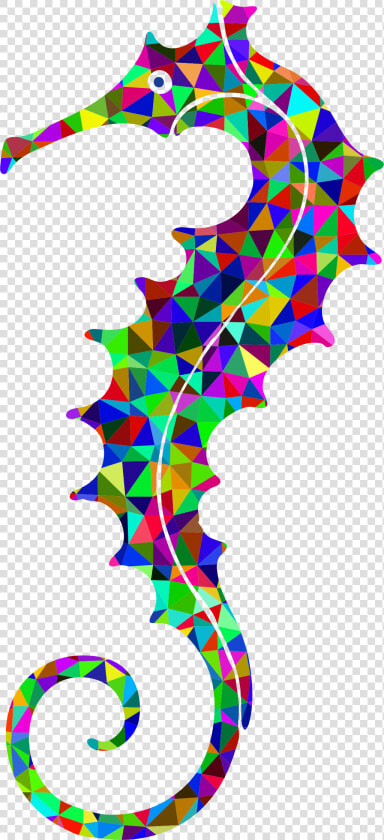 Prismatic Low Poly Seahorse Clip Arts   Seahorse  HD Png DownloadTransparent PNG