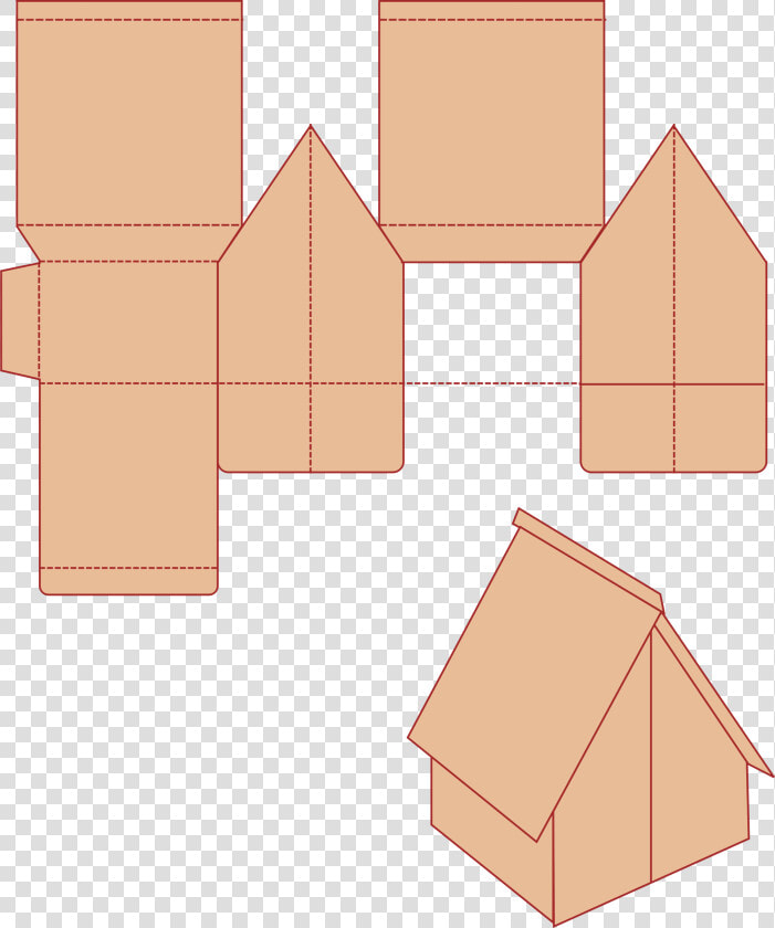 Little House Cutout Clip Arts   Nha Giấy Carton Mo Hinh  HD Png DownloadTransparent PNG