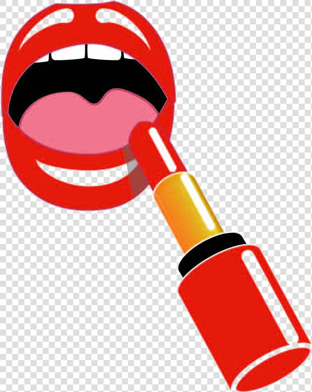 Clip Art Cosmetics Transprent Png Free   Lips With Lipstick Cartoon  Transparent PngTransparent PNG