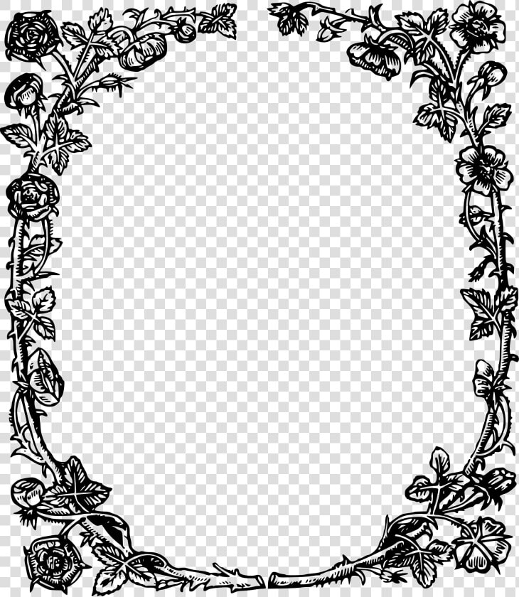 Clip Art Rose Border Black And White   Summer Border Clipart Black And White  HD Png DownloadTransparent PNG