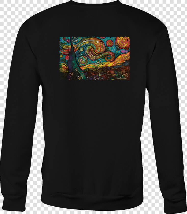 Motorcycle Crewneck Sweatshirt Neon Starry Night Swirling   Long sleeved T shirt  HD Png DownloadTransparent PNG