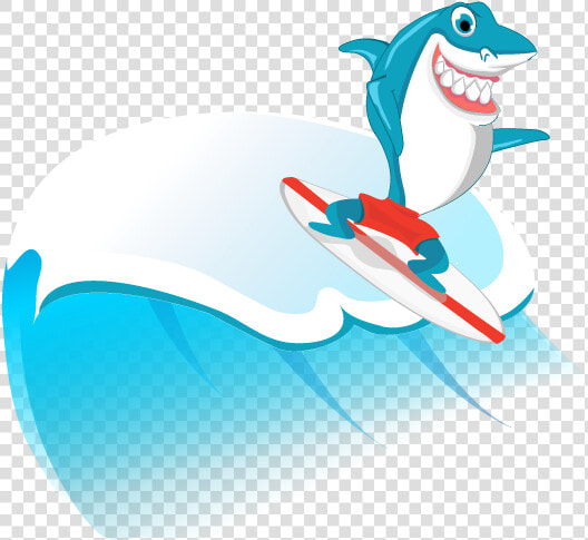 Clipart Shark Surfing Cartoon  HD Png DownloadTransparent PNG