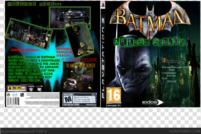 Arkham Asylum Box Art Cover   Batman Arkham Asylum  HD Png DownloadTransparent PNG