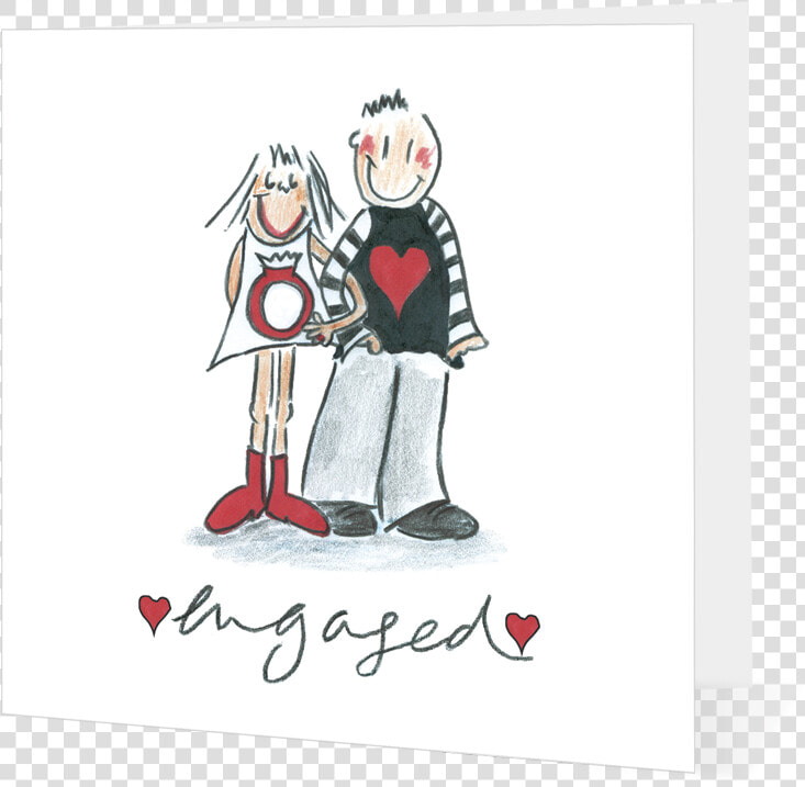 Engaged Couple Black White And Red  HD Png DownloadTransparent PNG