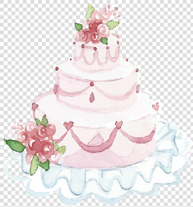 Wedding Cake Watercolor Painting   Watercolor Wedding Cake Png  Transparent PngTransparent PNG