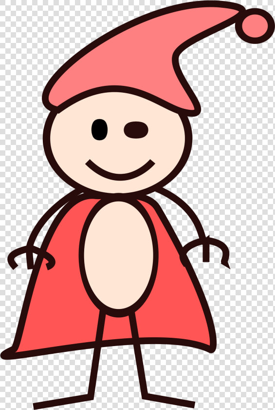 Stick Boy In A Red Cape With Red Hat Clip Arts   Stick Boy Png  Transparent PngTransparent PNG