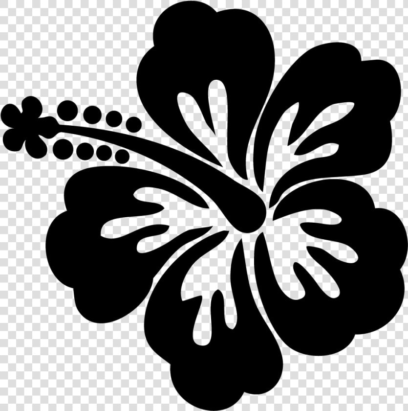 Shoeblackplant Silhouette Hawaiian Hibiscus Clip Art   Hawaiian Flower Black And White  HD Png DownloadTransparent PNG