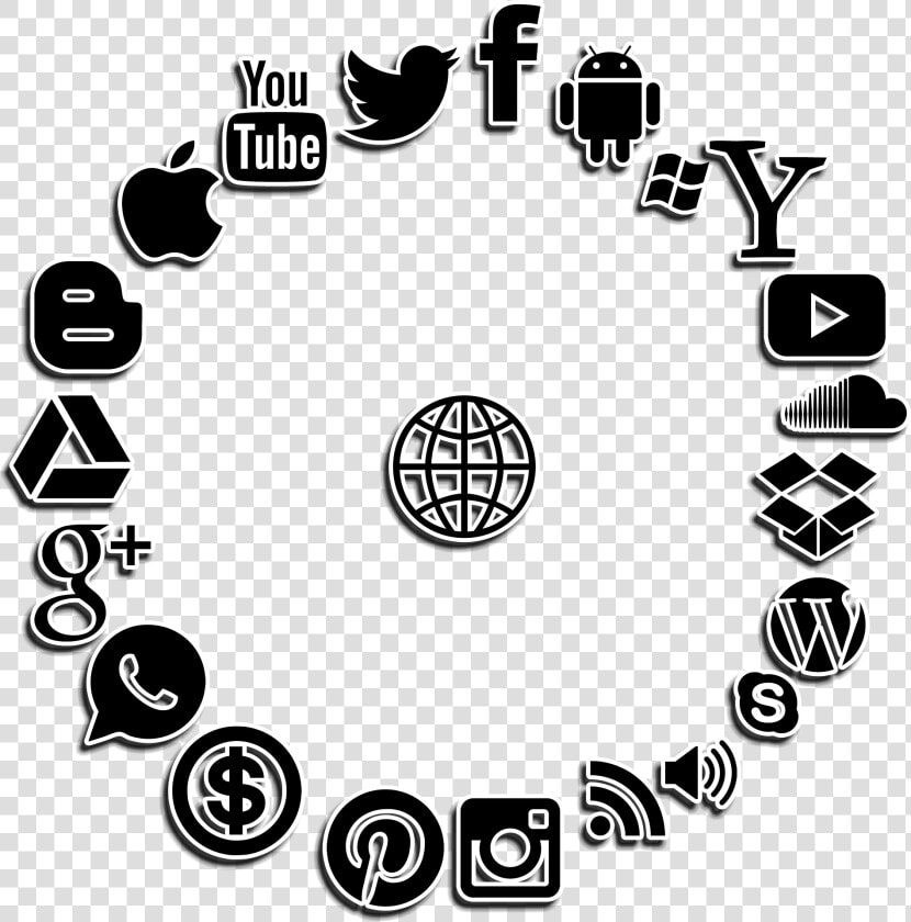 Social Media  Structure  Internet  Network  Social   Internet Images Black  amp  White  HD Png DownloadTransparent PNG