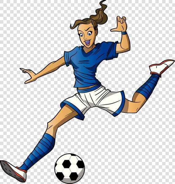 Transparent Mean Football Player Clipart   Female Soccer Player Cartoon  HD Png DownloadTransparent PNG