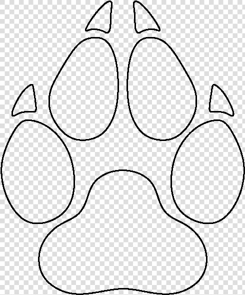 Wolf Paw Print Template   Wolf Paw Print Outline  HD Png DownloadTransparent PNG