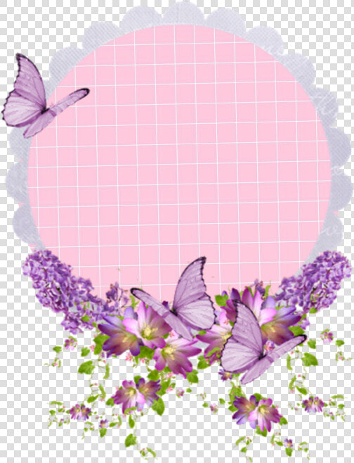  frame  circle  tumblr  nature  aesthetic  flower  butterfly   Frame Background Bunga Vintage  HD Png DownloadTransparent PNG