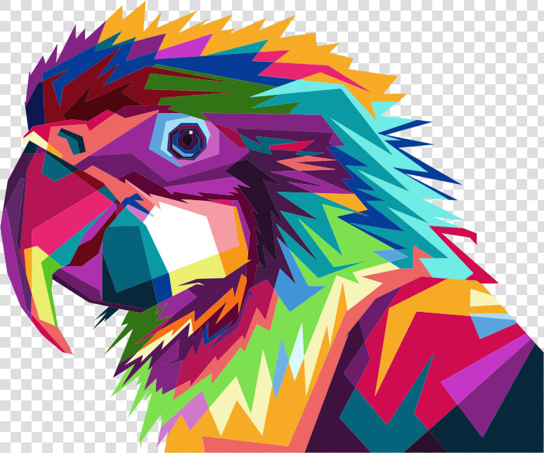 Geometric Parrot Pop Art By Rizkydwi123   Wpap Animal Art  HD Png DownloadTransparent PNG