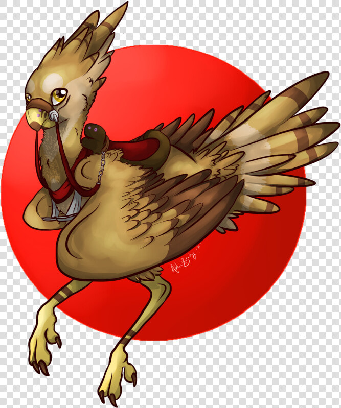 Chocobo And The Giant Red Circle   Cartoon  HD Png DownloadTransparent PNG