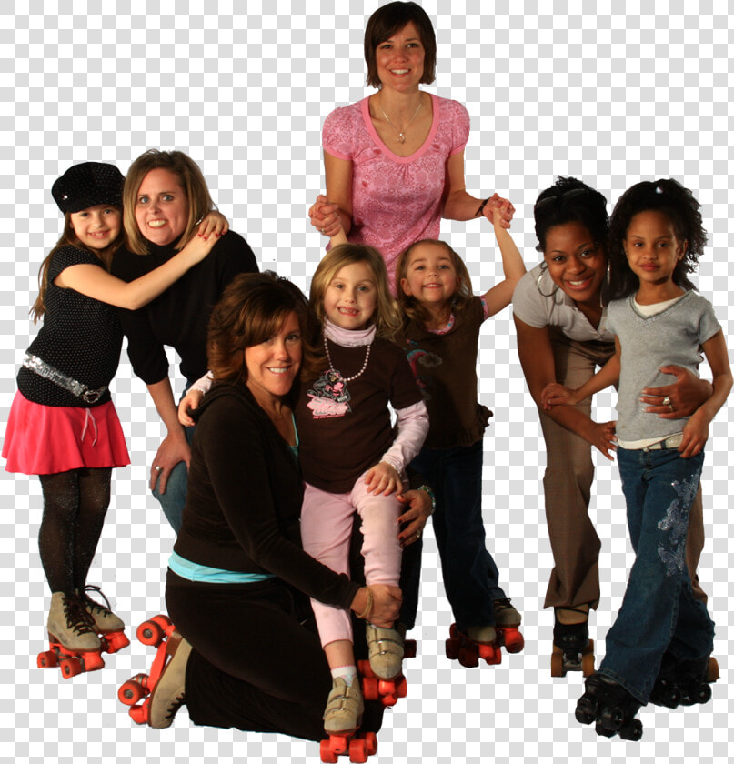 Four Moms 4 Daughters   Family Roller Skating  HD Png DownloadTransparent PNG