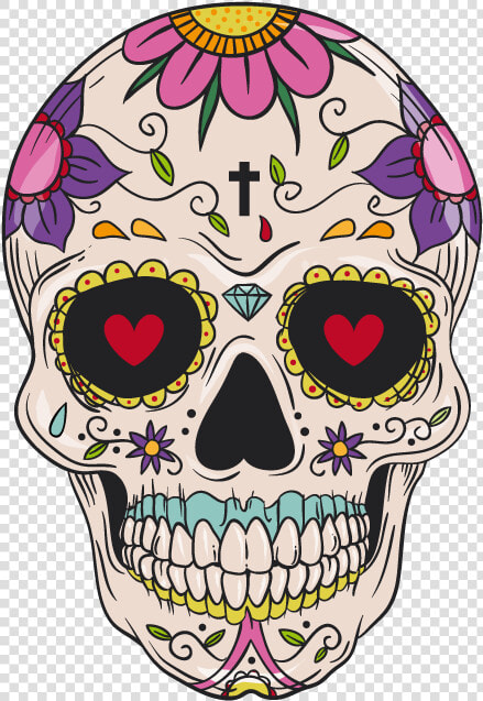 Download And Cuisine Mexican Skull Calavera Idea Pattern   Day Of The Dead Skull  HD Png DownloadTransparent PNG